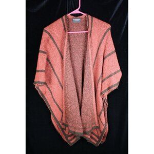 Gionfriddo Made in Italy Women's Poncho One Size Burnt Red/Black